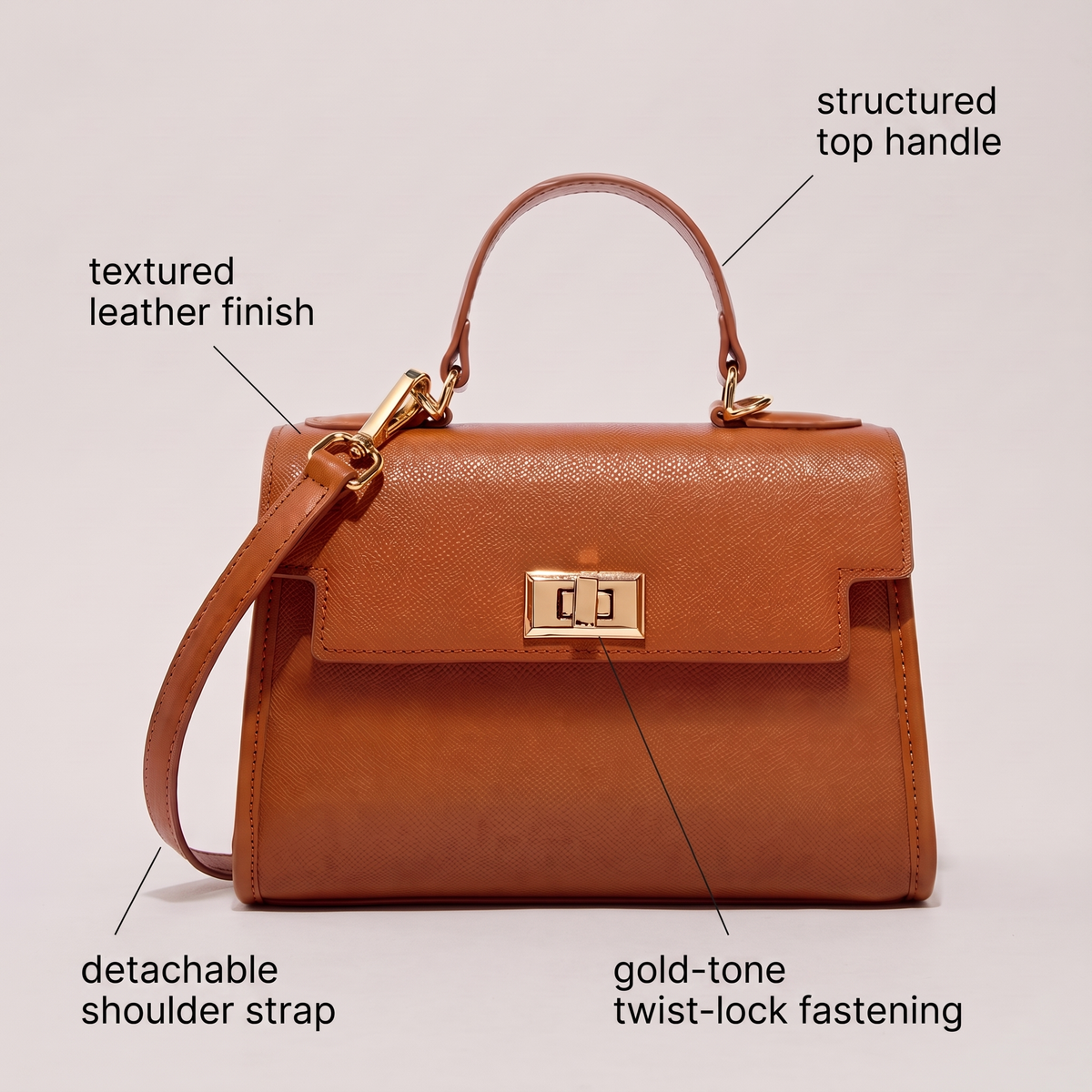 Classic Structured Leather-Look Handbag