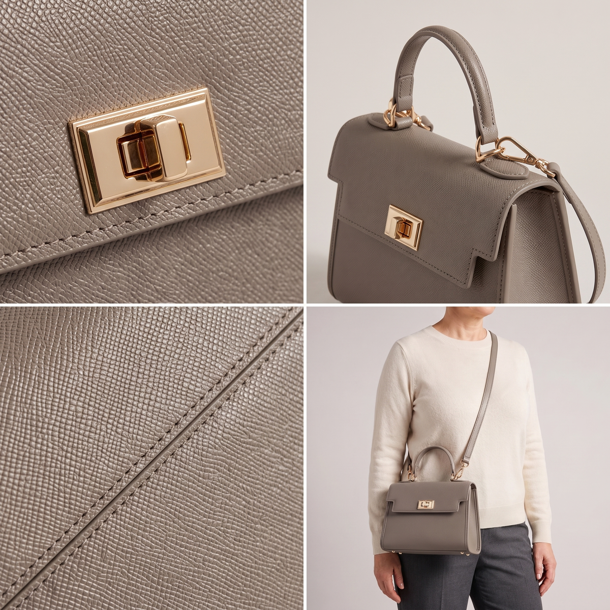 Classic Structured Leather-Look Handbag