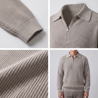 Classic Textured Zip Jumper