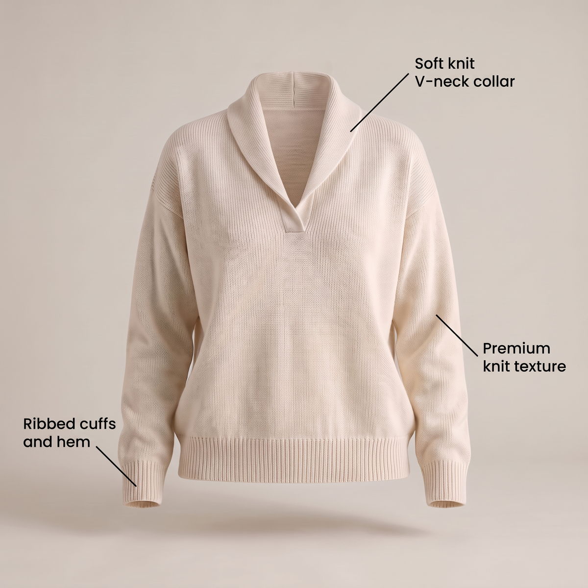 Classic V-Neck Knit Jumper