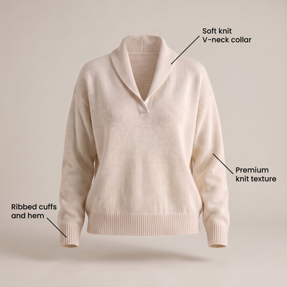 Classic V-Neck Knit Jumper