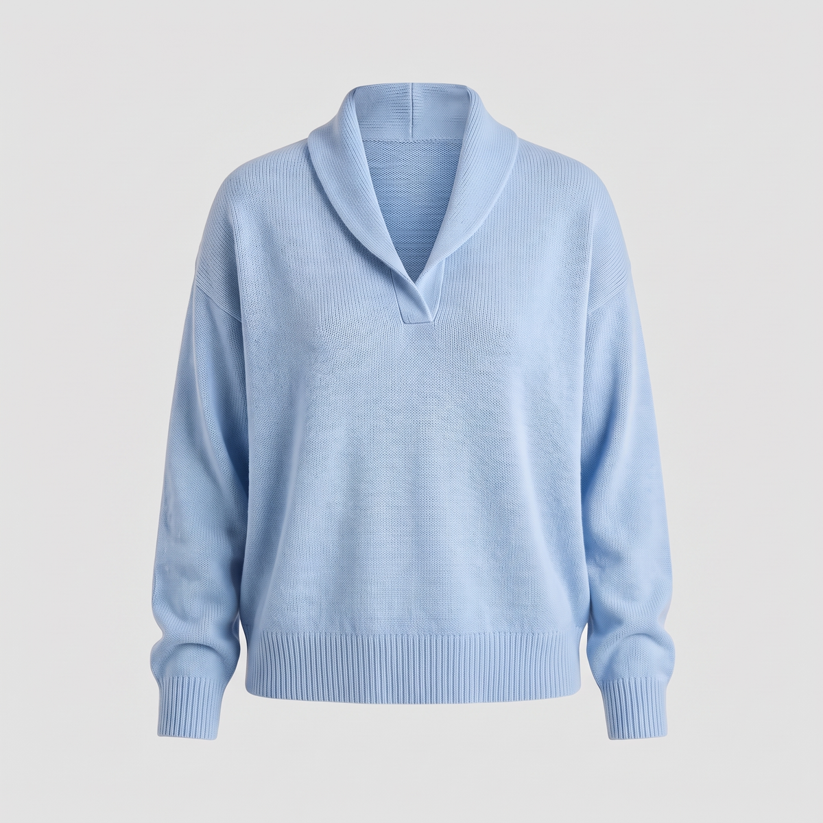 Classic V-Neck Knit Jumper - Light Blue