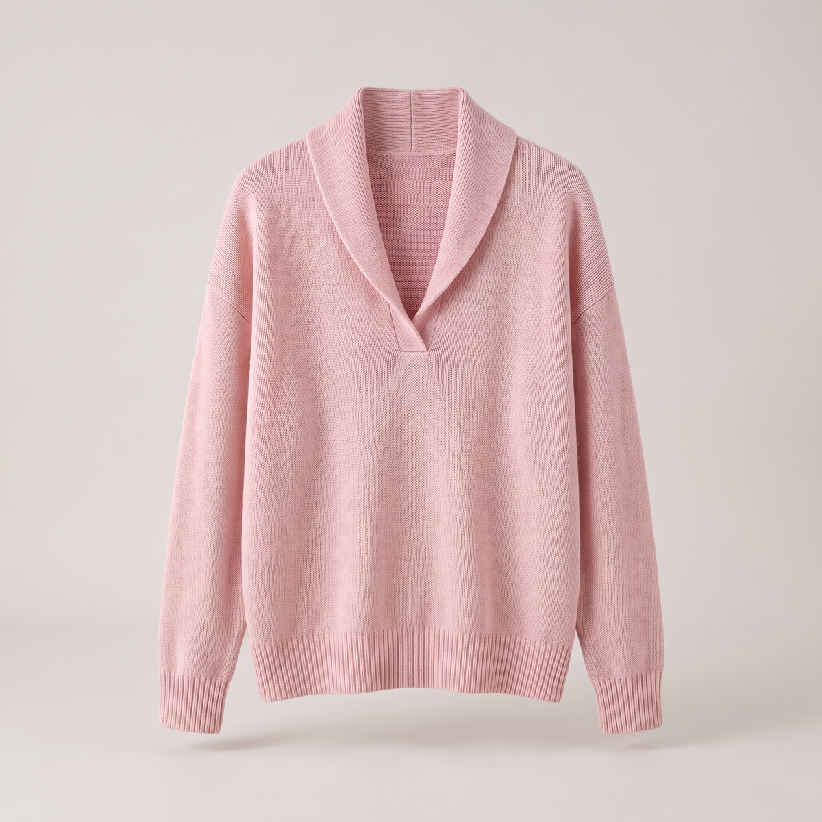 Classic V-Neck Knit Jumper - Pink