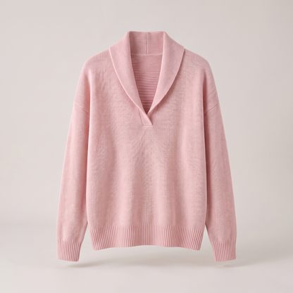 Classic V-Neck Knit Jumper - Pink