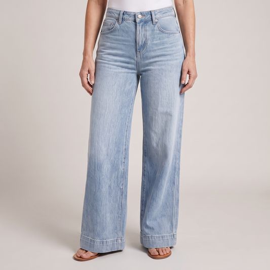 Classic Wide Leg Denim Trousers