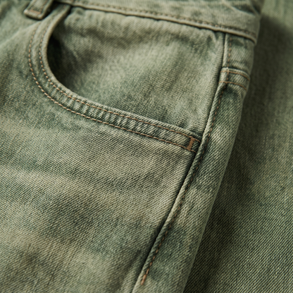 Classic Wide Leg Denim Trousers