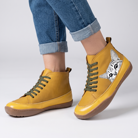 Cleo Feline Leather-Look Boots