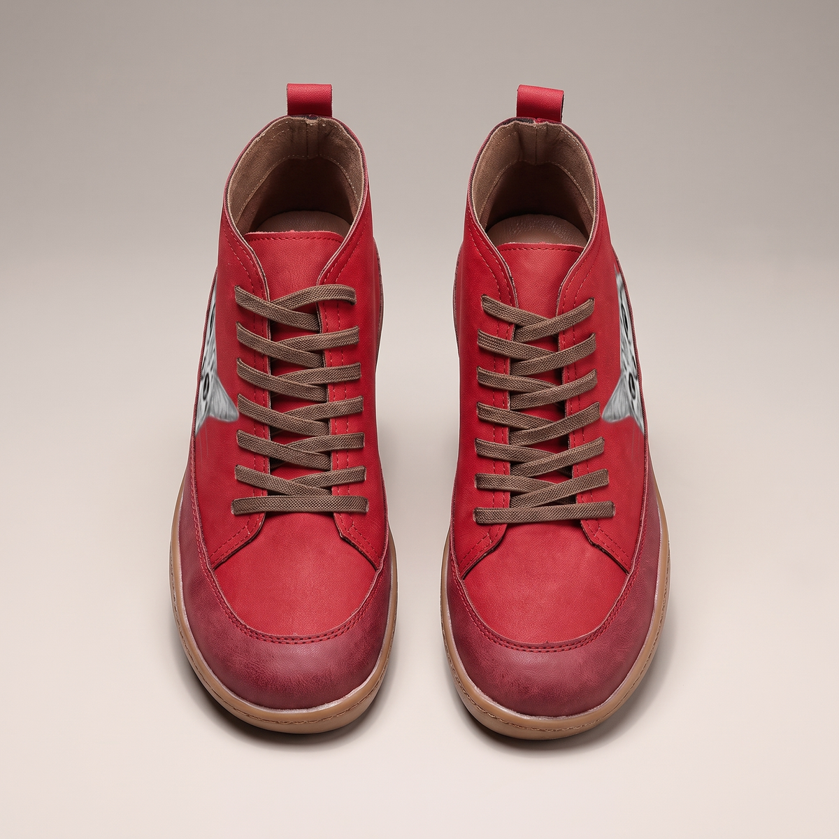 Cleo Feline Leather-Look Boots - Red