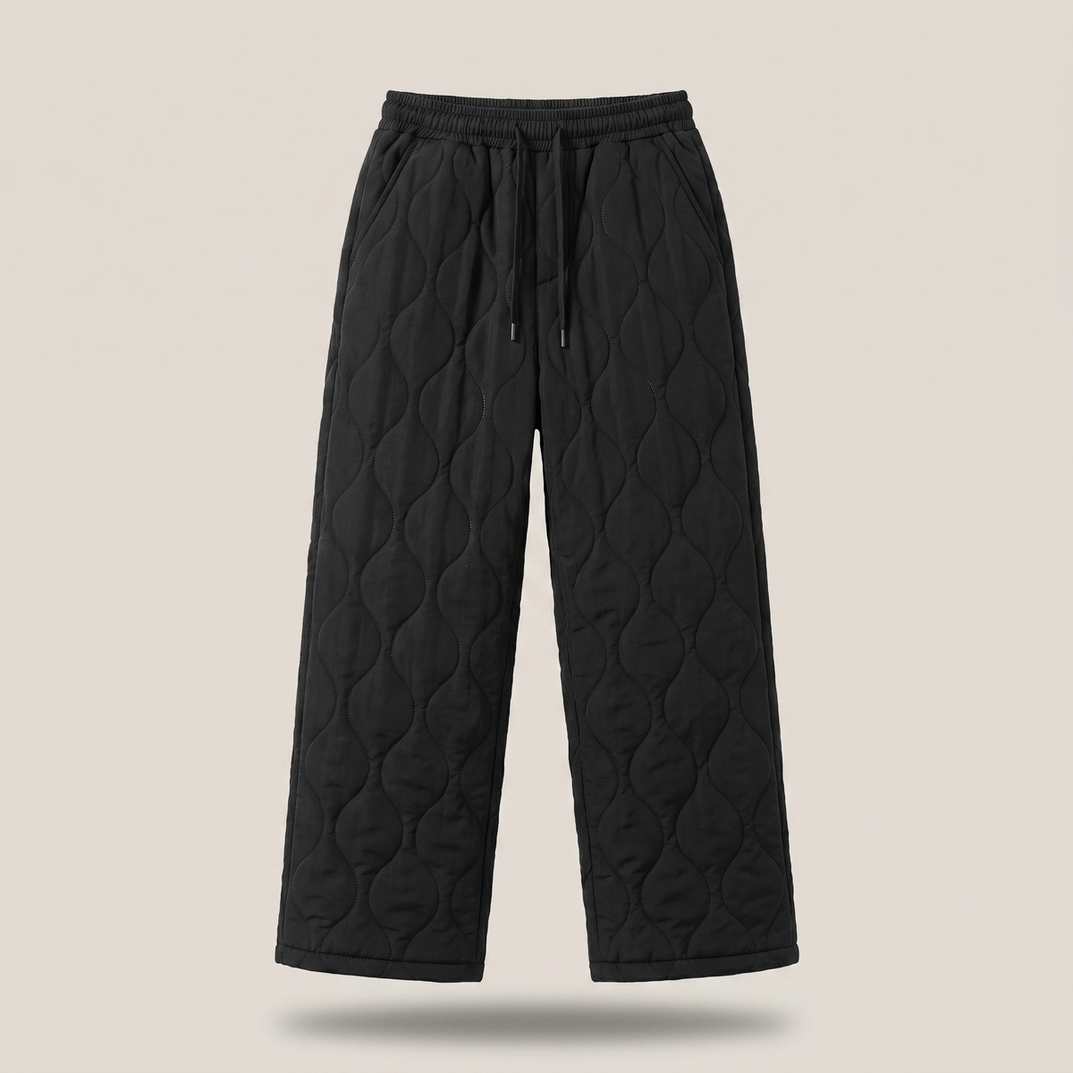Cloud Comfort Quilted Pants - Black