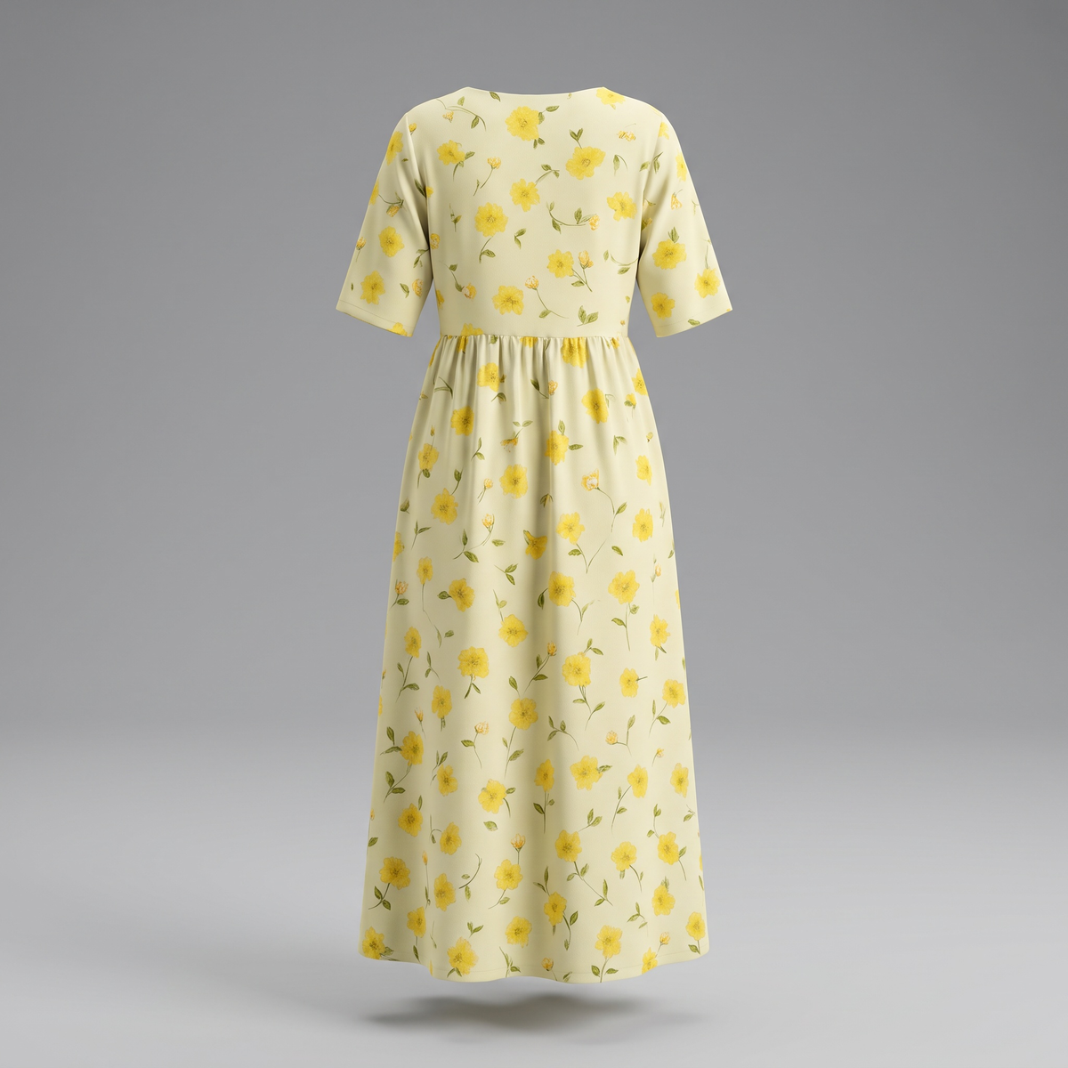 Comfortable Flow Dress - Light Yellow