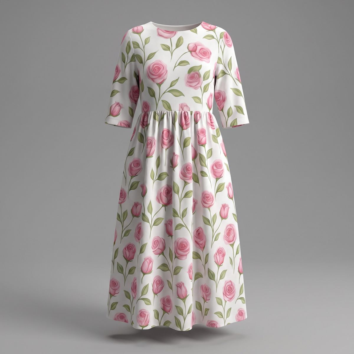 Comfortable Flow Dress - White Pink (Almost gone)
