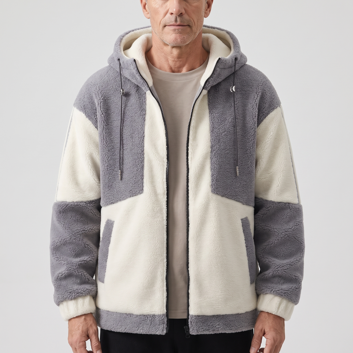Contrast Panel Fleece Jacket