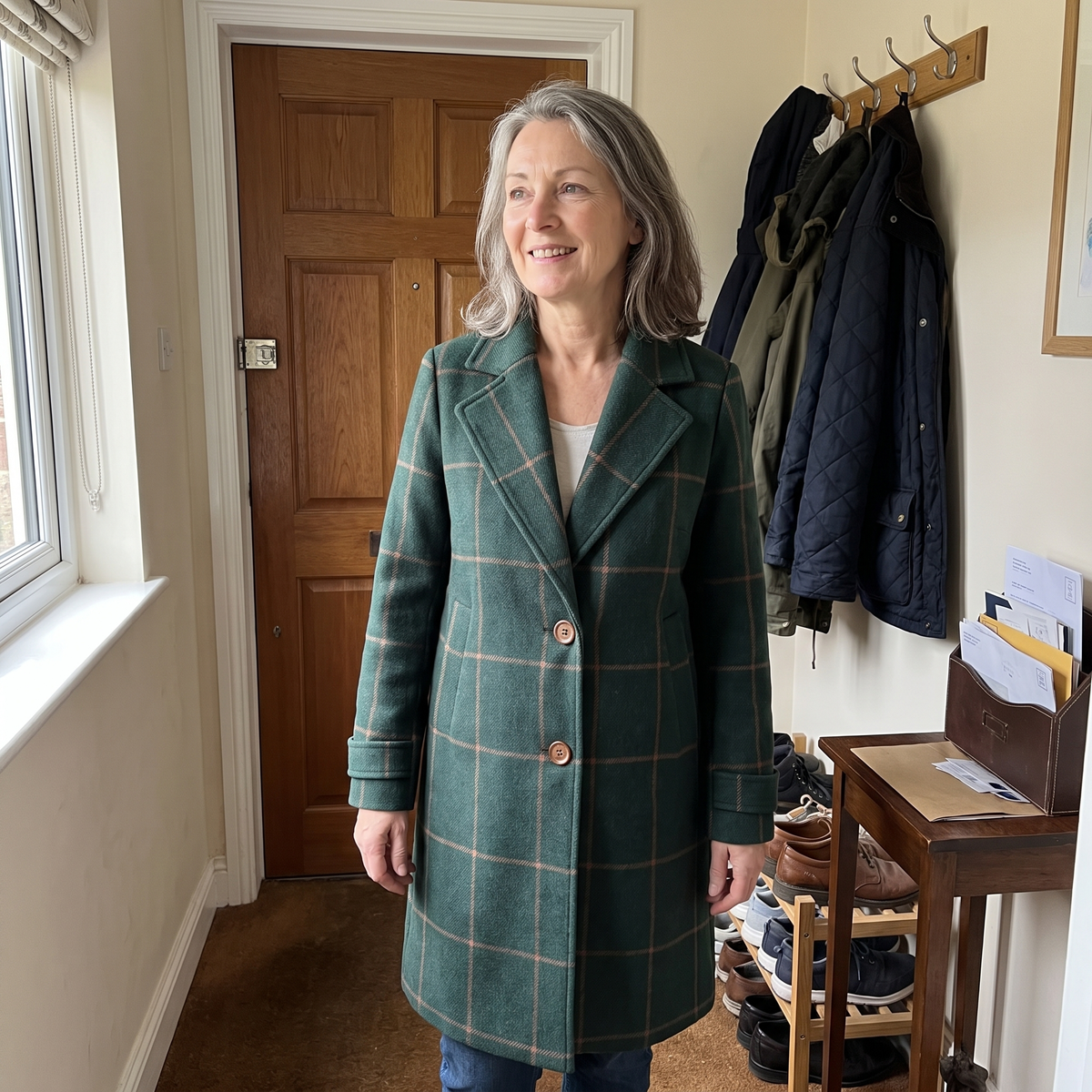 Coralie Checkered Coat