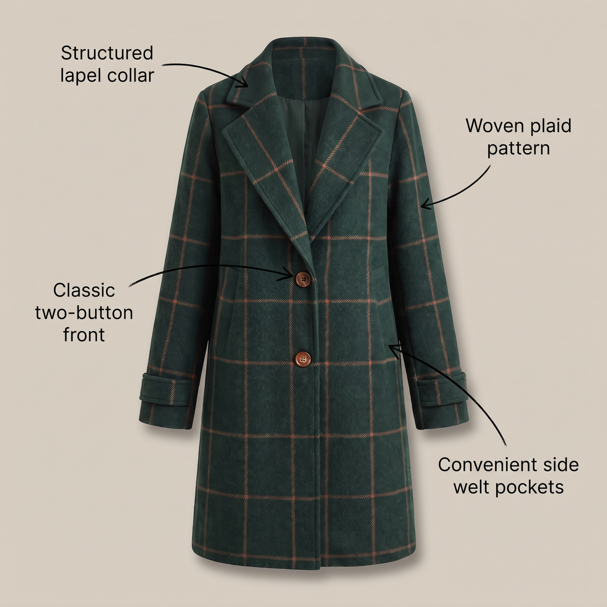 Coralie Checkered Coat