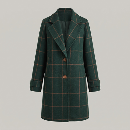 Coralie Checkered Coat - Green