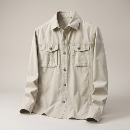 Corbin Canvas Overshirt - Beige