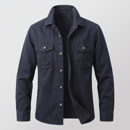 Corbin Canvas Overshirt - Blue