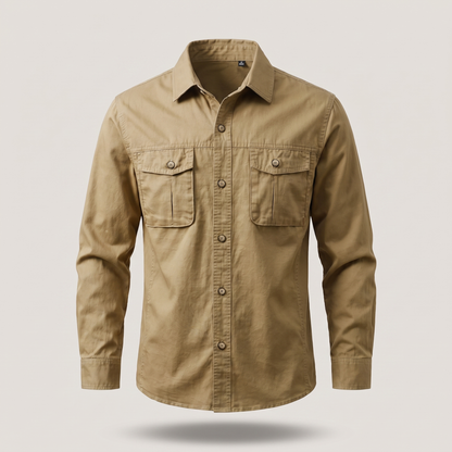 Corbin Canvas Overshirt - Khaki