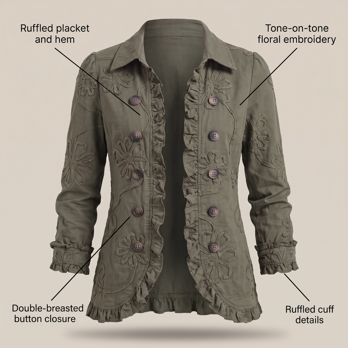 Cordelia Floral Trim Jacket