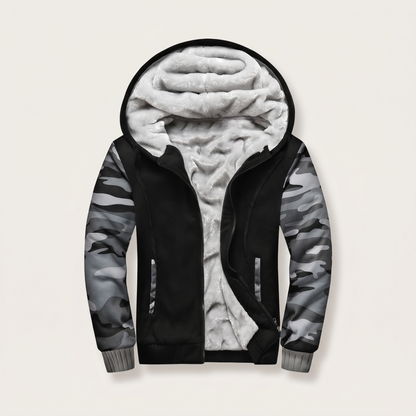 Cormac Heavyweight Fleece Jacket - Army Grey Black
