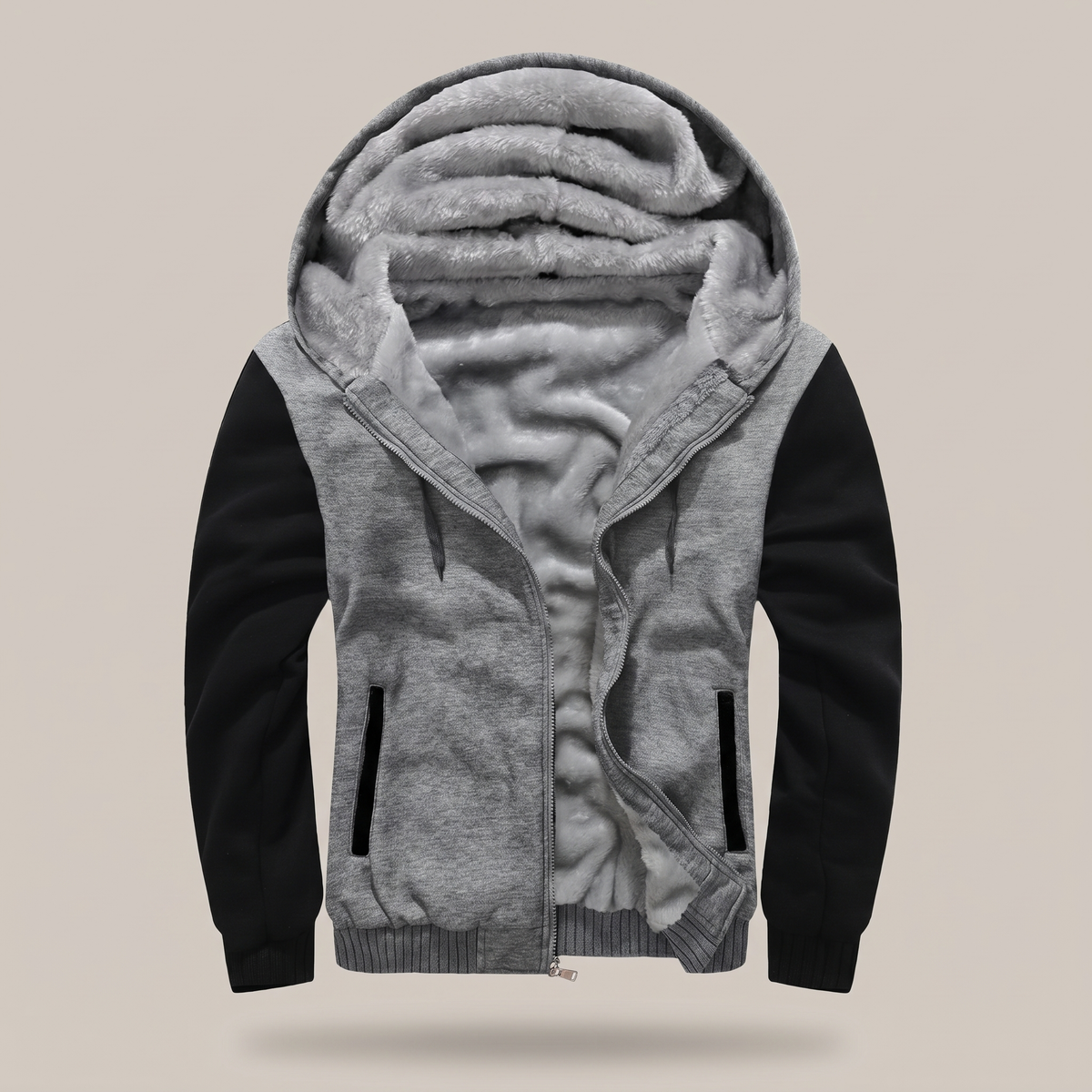 Cormac Heavyweight Fleece Jacket - Dark Grey Black