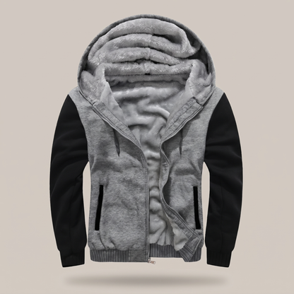 Cormac Heavyweight Fleece Jacket - Dark Grey Black