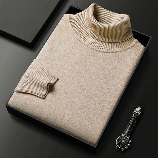 Corvielle Luxe Turtleneck - Beige