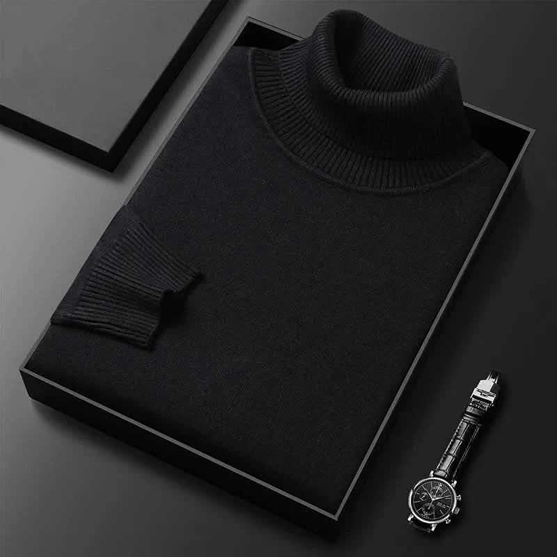 Corvielle Luxe Turtleneck - Black