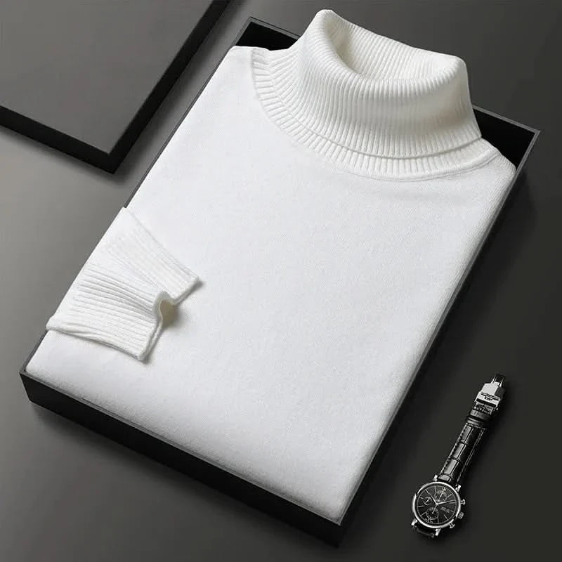 Corvielle Luxe Turtleneck - White