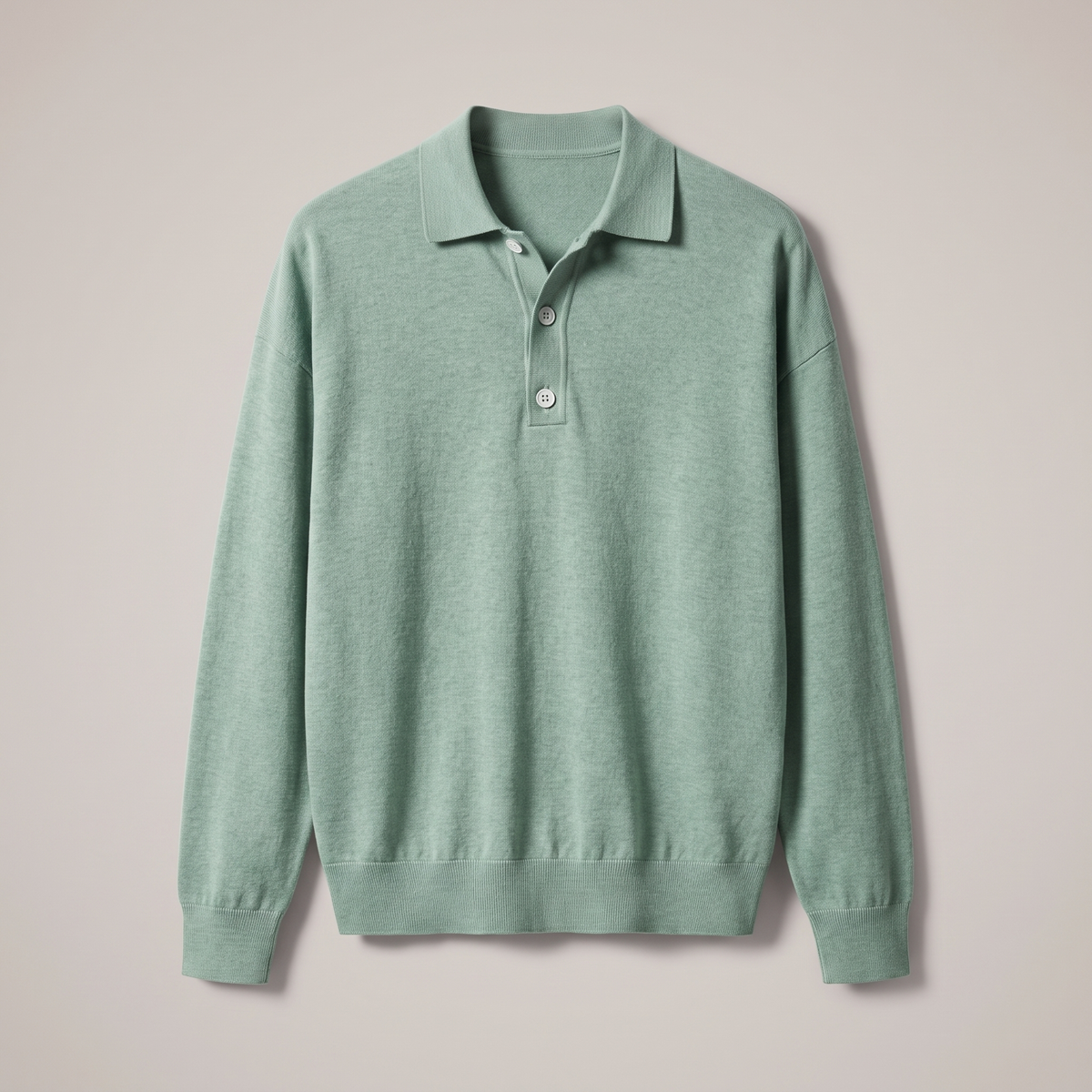 Corvin Wool Polo Shirt - Light Green