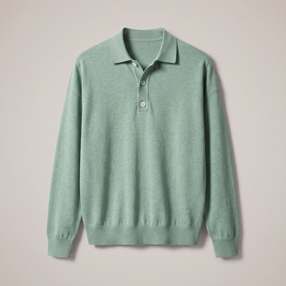 Corvin Wool Polo Shirt - Light Green