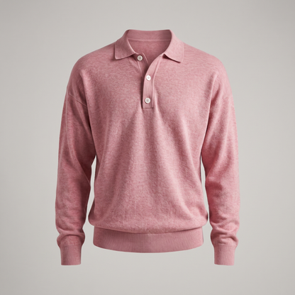 Corvin Wool Polo Shirt - Pink