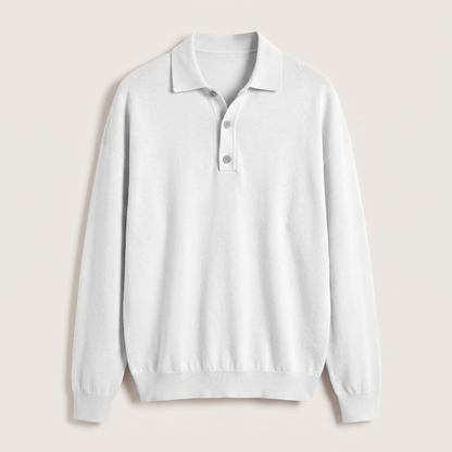 Corvin Wool Polo Shirt - White
