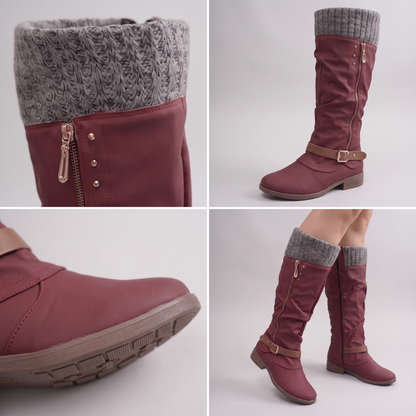 Cosy Knit Top Knee High Boots