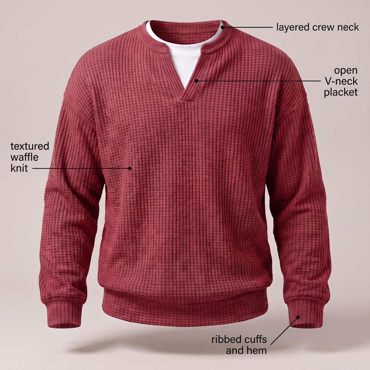 Cosy Layer Waffle Top