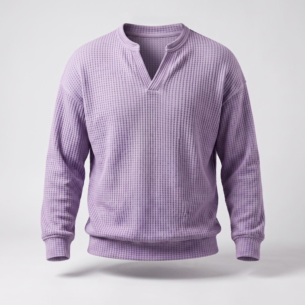Cosy Layer Waffle Top - Lavender