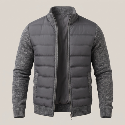 Cosy Textured Padded Jacket - Dark Grey