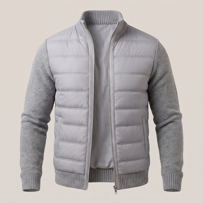 Cosy Textured Padded Jacket - Light Grey