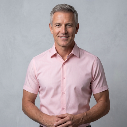Cressford Fitted Short-Sleeve Shirt - Pink