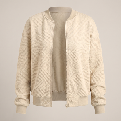 Cresswell Lightweight Zip Cardigan - Apricot