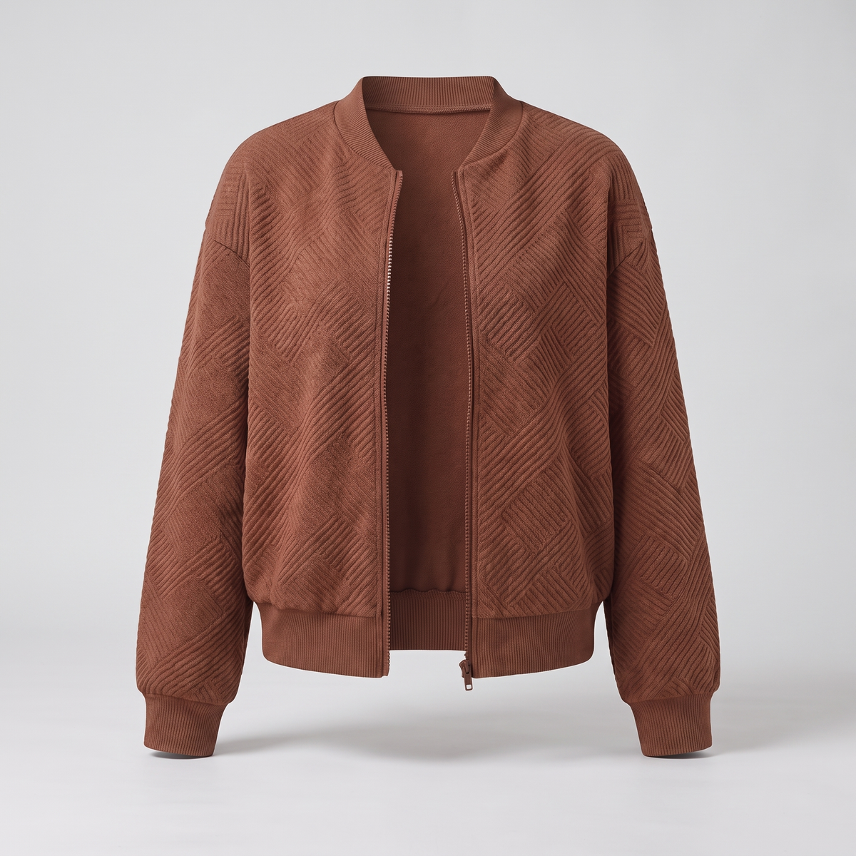 Cresswell Lightweight Zip Cardigan - Brown
