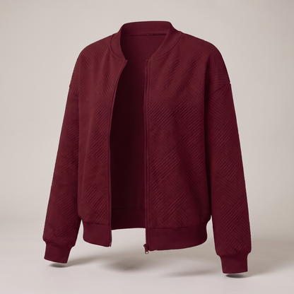 Cresswell Lightweight Zip Cardigan - Burgundy