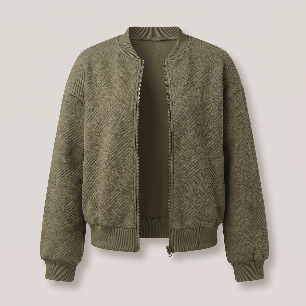 Cresswell Lightweight Zip Cardigan - Olive Green