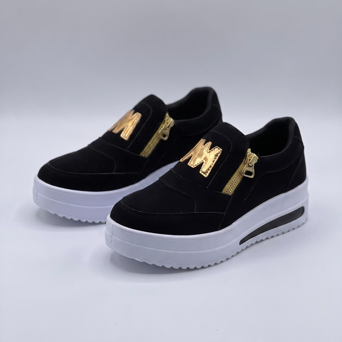 Cushioned Slip on Trainers - Black