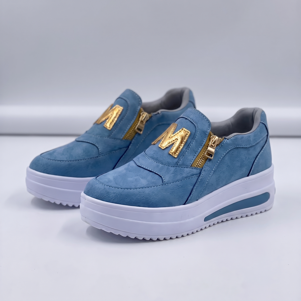 Cushioned Slip on Trainers - Blue