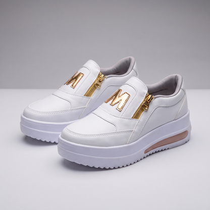 Cushioned Slip on Trainers - White