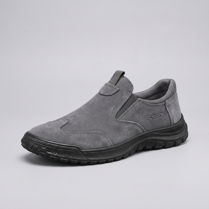 Cushioned Walking Slip-Ons - Grey