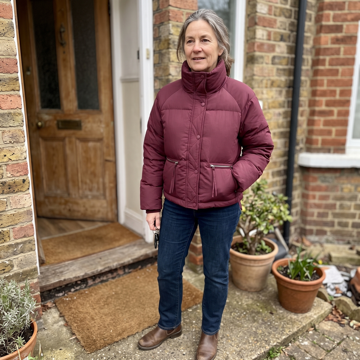 Dahlia Contrast-Collar Winter Coat