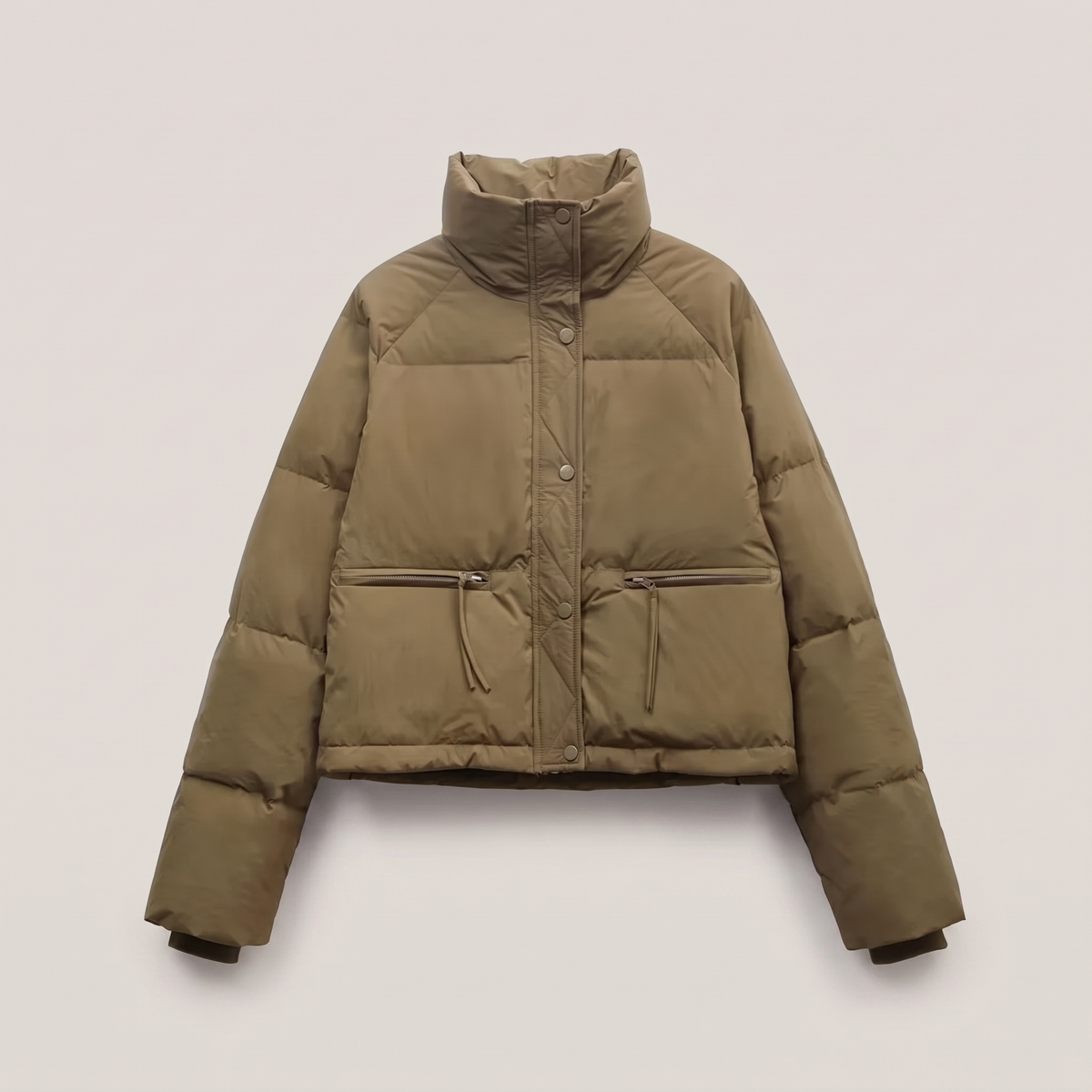 Dahlia Contrast-Collar Winter Coat - Mocha