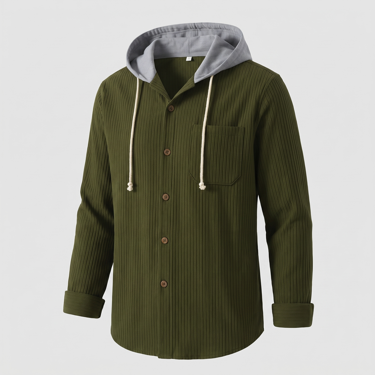 Dante Corduroy Hoodie - Army Green
